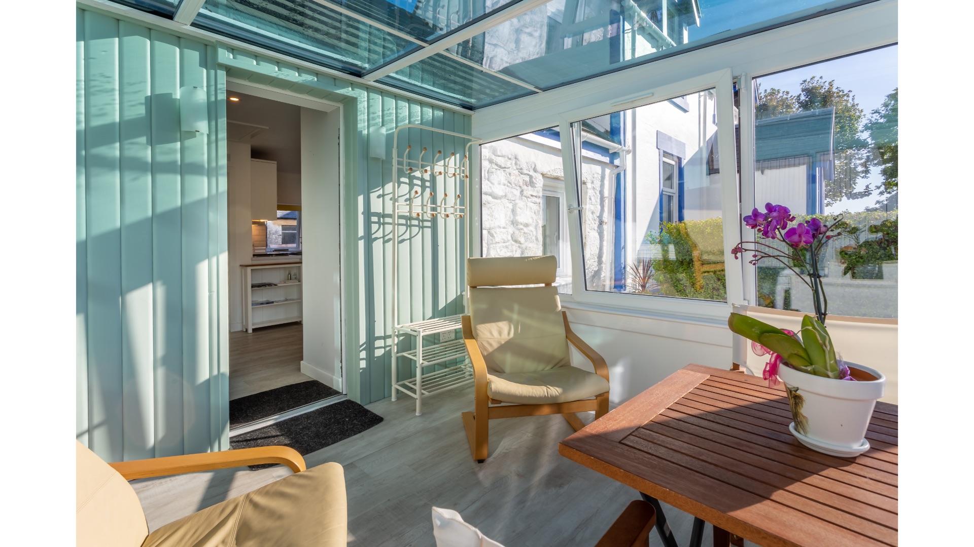 Conservatory 3 and entrance Ashlea Magic (Red Squirrel Cottage), Kings Cross, Whiting Bay